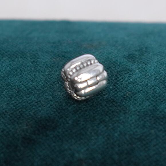 Pandora Dots Ridges Barrel Clip Charm 790446 Retired 925 Sterling Silver Stopper - Picture 6 of 7